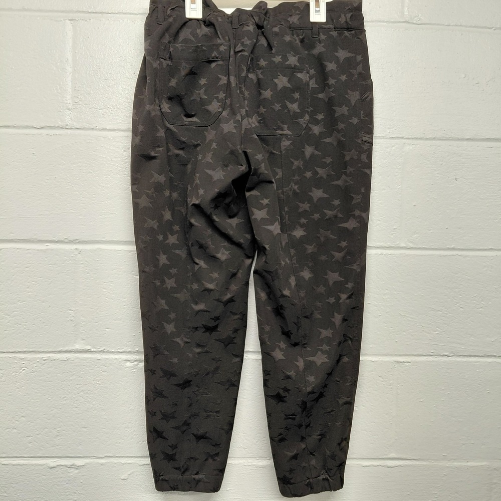 JOLT Pull On Balck Star Print Casual Pants Womens MEDIUM Elastic Waist Jogger - Picture 3 of 8